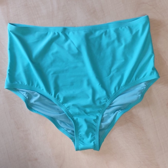 Adidas HIgh Waist Hipster Bikini Bottom Aqua 1X - Picture 7 of 12